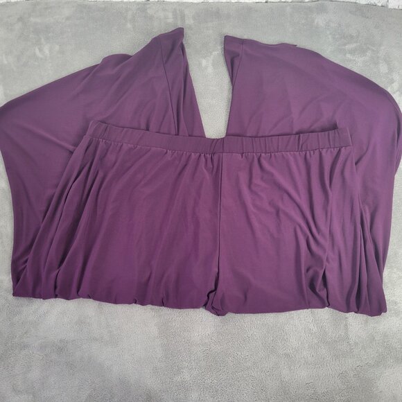 Serengeti Womens Pants 2X Plus Palazzo Wide Leg Crop Purple Comfy Flowy PUR38E - Picture 4 of 8